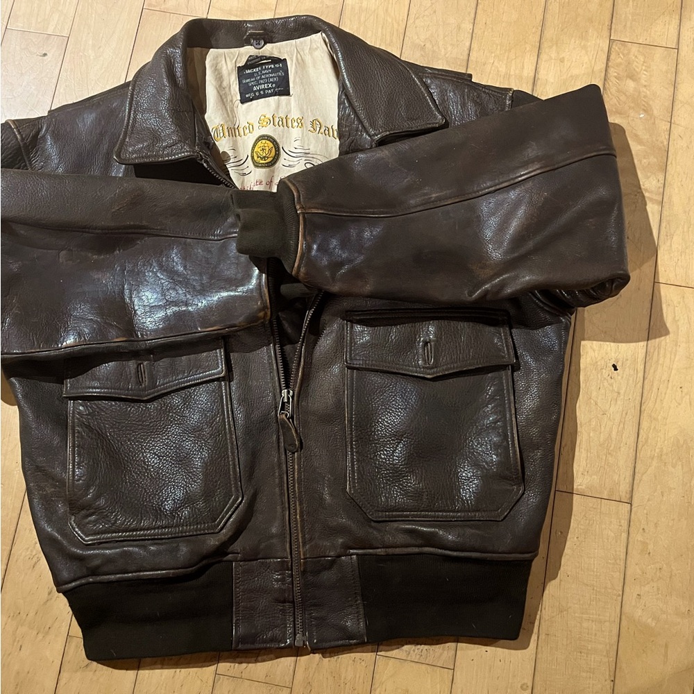 Avirex XL G-1 US navy flight bomber jacket brown